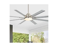 Sofucor 72-inch Standard Industrial Sand Nickel 8-Blade Led Ceiling Fan with Remote and Intelligent Control and Voice Function