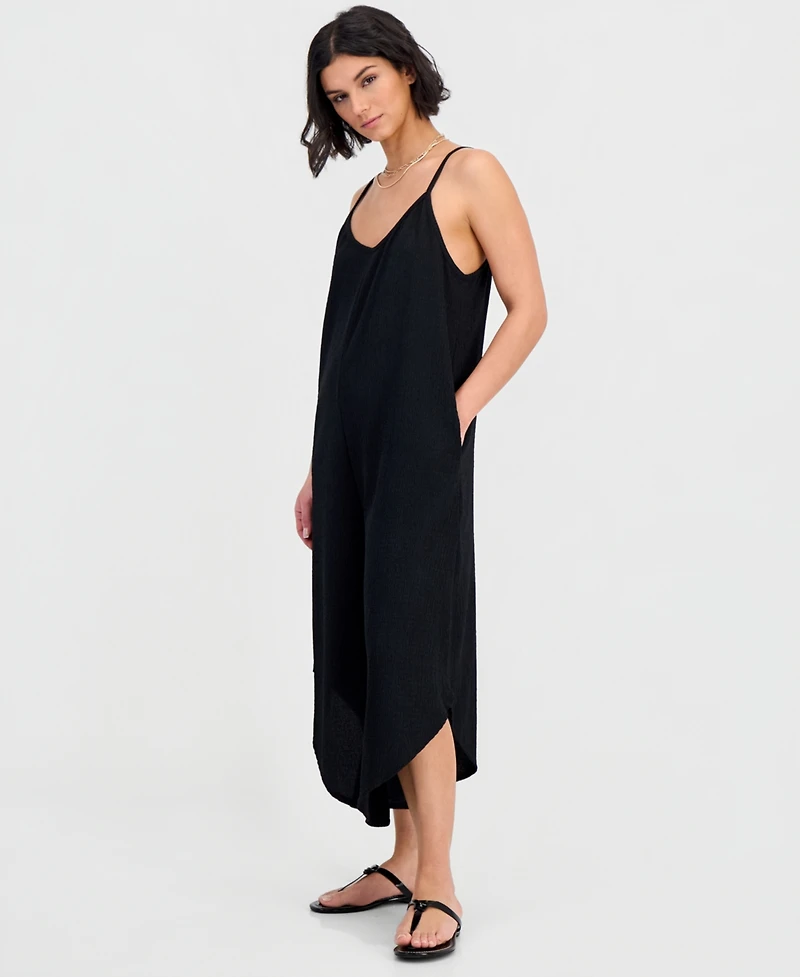 J Valdi Women's Flowy Printed Jumper Swimsuit