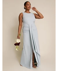 Six Stories Women's Drape Gathered Sleeveless Stretch Dress