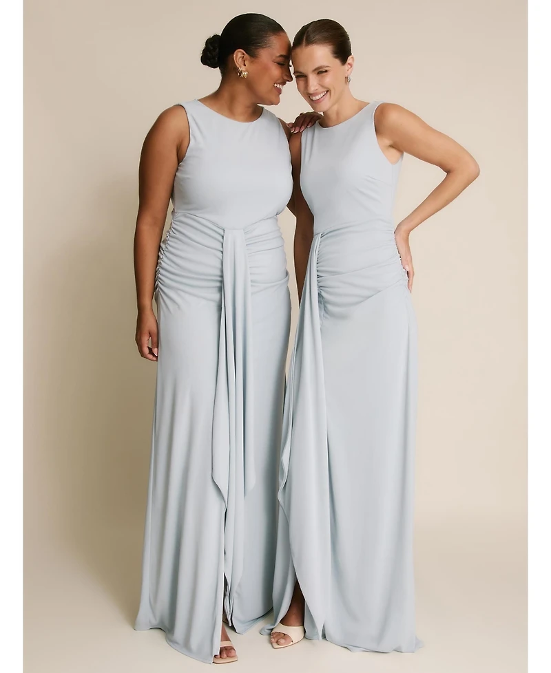 Six Stories Women's Drape Gathered Sleeveless Stretch Dress