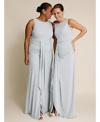 Six Stories Women's Drape Gathered Sleeveless Stretch Dress