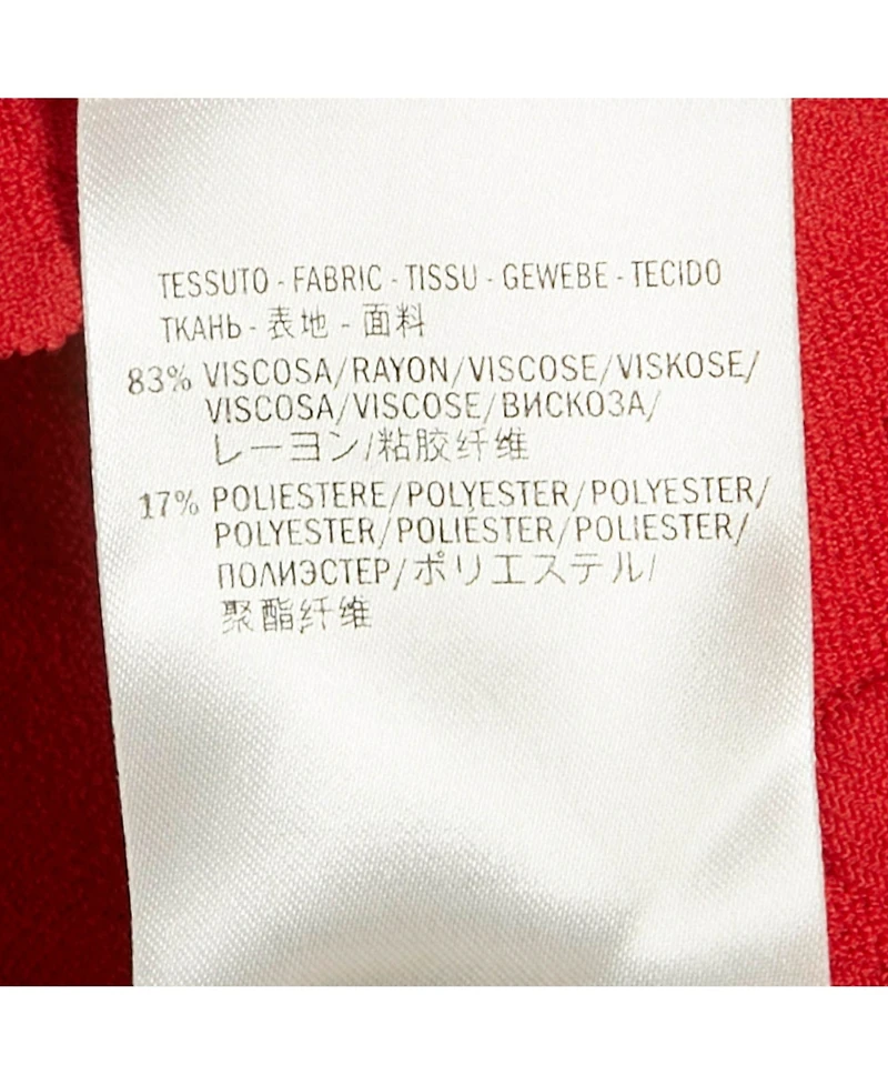 Pre-Owned Alexander Mcqueen Women's Red Textured Stretch Knit Scallop Hem Top And Skirt Set