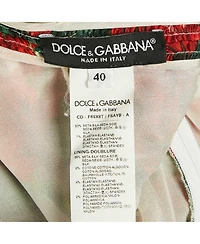 Pre-Owned Dolce & Gabbana Women's Red Geranium Print Silk Chiffon Ruched Dress