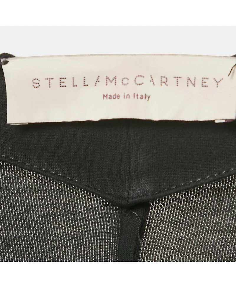 Pre-Owned Stella Mccartney Women's Black Jersey Plunge Neck Drawstring Midi Dress