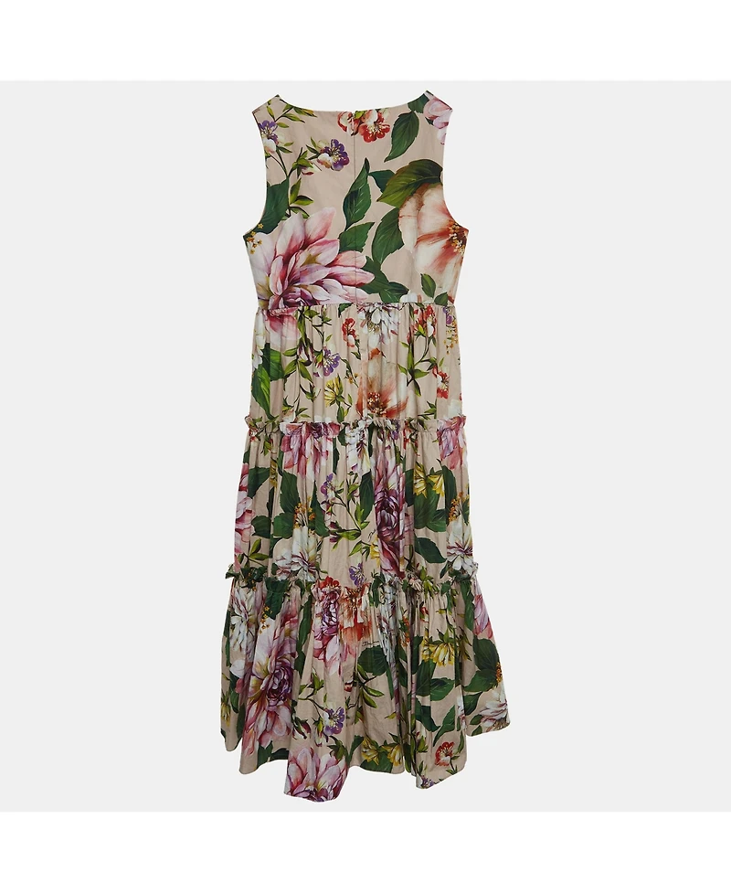 Pre-Owned Dolce & Gabbana Women's Pink Floral Printed Cotton Poplin