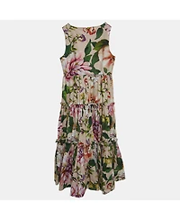 Pre-Owned Dolce & Gabbana Women's Pink Floral Printed Cotton Poplin