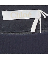 Pre-Owned Chloe Women's Navy Blue Crepe Tie-Up Detail Anthraci Robe Dress