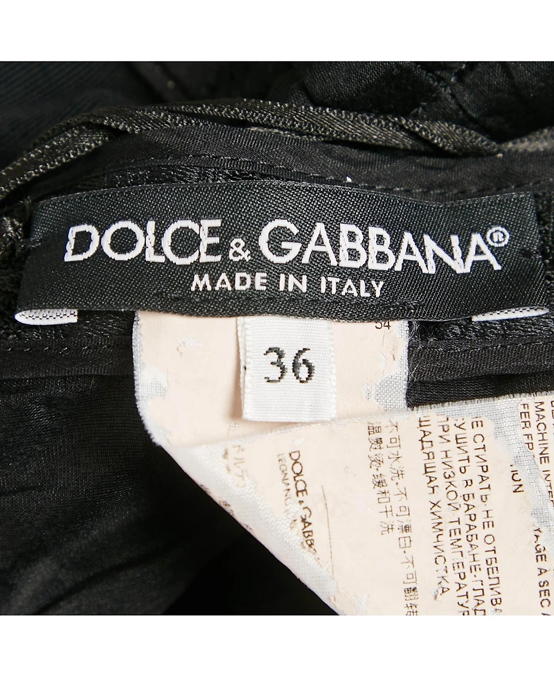 Pre-Owned Dolce & Gabbana Women's Black Jacquard Bustier Sleeveless Mini Dress