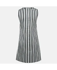 Pre-Owned Dolce & Gabbana Women's Black/grey Striped Cotton Blend Mini Dress