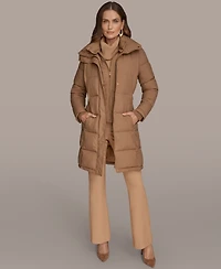 Donna Karan New York Women's Belted Bibbed Puffer Coat