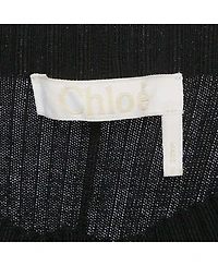 Pre-Owned Chloe Women's Pre-Owned Chloé Black Rib Knit High Neck Flared Midi Dress