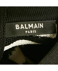 Pre-Owned Balmain Women's Black/ White Striped Rib Knit Mini Bodycon Dress