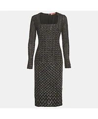 Pre-Owned Missoni Women's Black Zig Zag Lurex Knit Short Dress