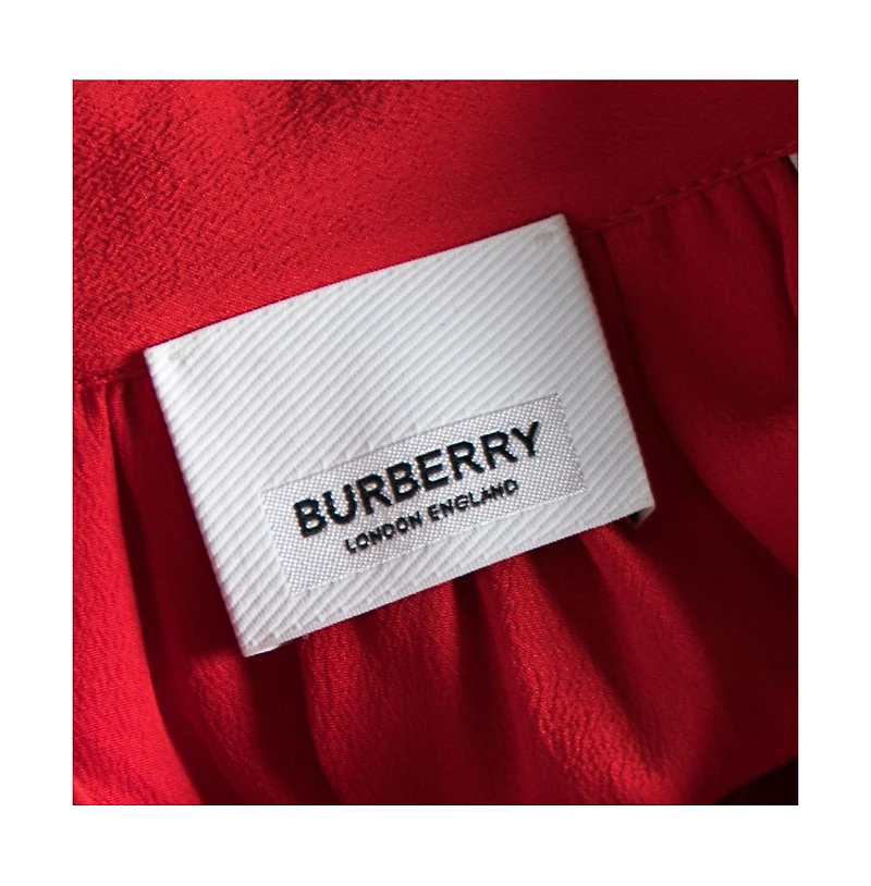 Pre-Owned Burberry Women's Red Silk Button Down Maxi Dress