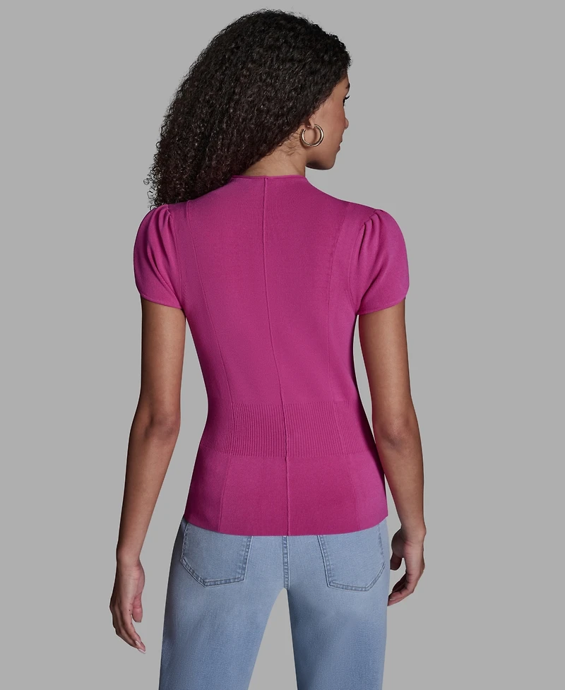 Bcbg Women's Tulip Sleeve Cinch Waist Pull-On Top