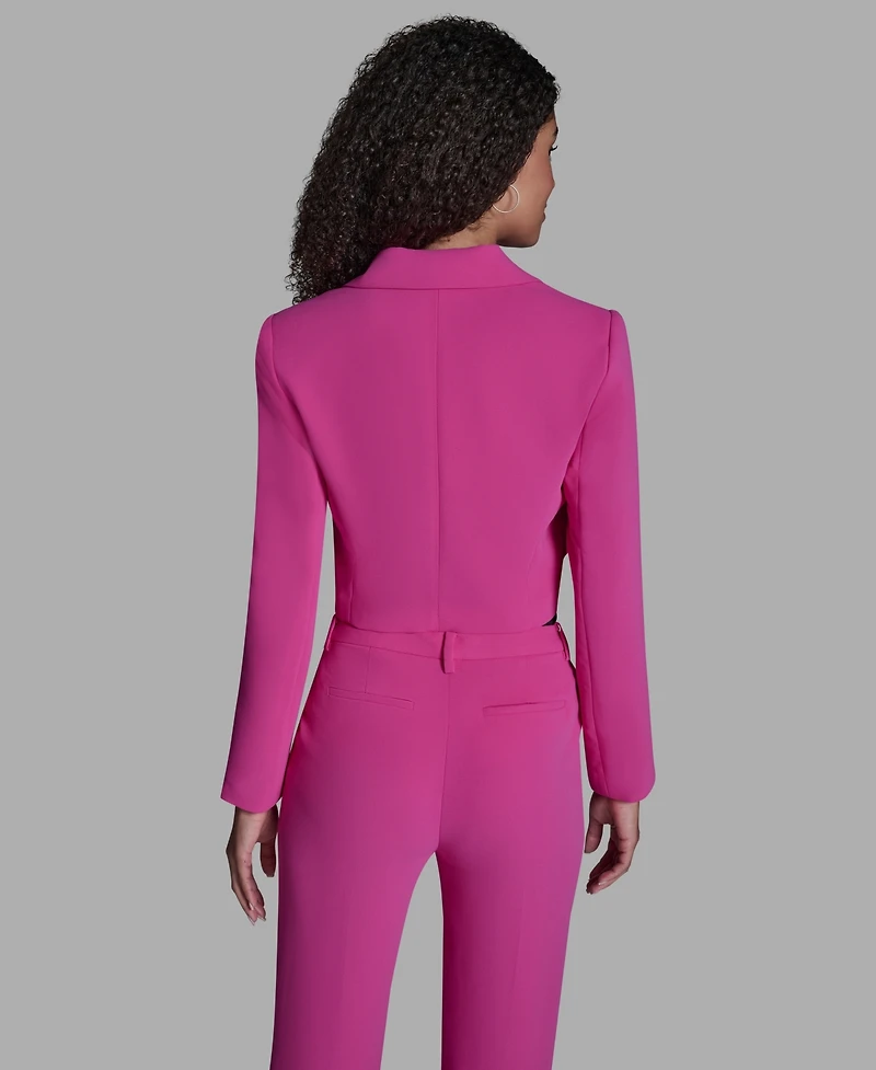 Bcbg Women's Cropped Double Breasted Collared Jacket