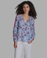 Bcbg Women's Long-Sleeve Tie Detail Pull-On Top