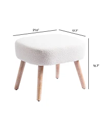 4 Piece Upholstered Boucle Accent Chair and Ottoman Sets