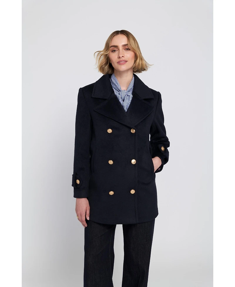 Elle Collection Women's Melton Peacoat Coat