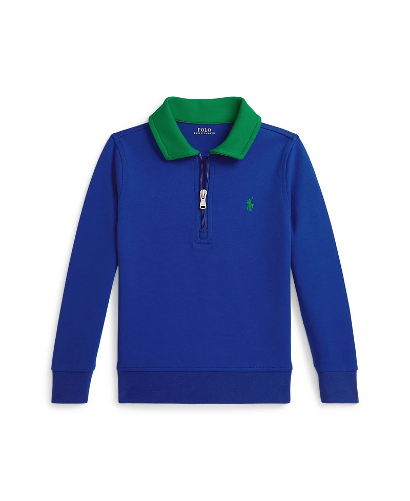Polo Ralph Lauren Boys' 2T-7 Double-Knit Collared Sweatshirt