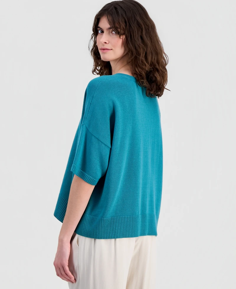 Eileen Fisher Women's Crew Neck Pull-On Top
