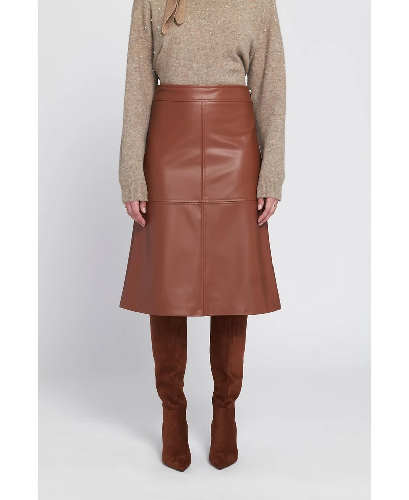 Elle Collection Women's A-Line Faux Leather Skirt