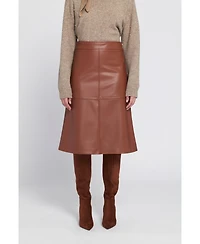 Elle Collection Women's A-Line Faux Leather Skirt