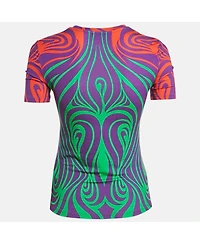 Pre-Owned Versace Women's Multicolor Printed Jersey Crew Neck T-Shirt