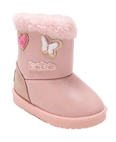 Bebe Girls' Toddler 5T-10T Embroidered Patches Winter Boots