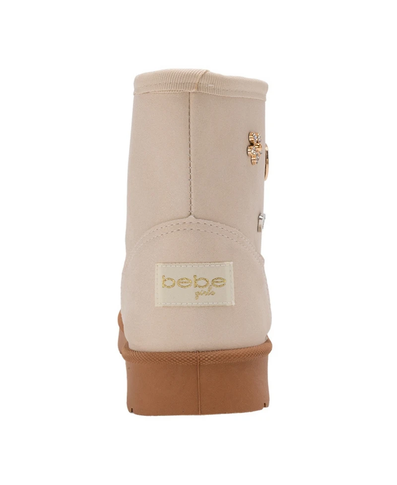 Bebe Girls' 1-13 Embroidered Logo Fun Charm Winter Boots