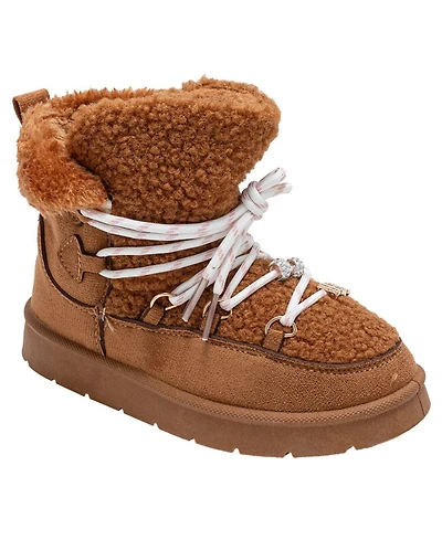 Bebe Girls' 1-13 Lace-Up Logo Charm Winter Boots