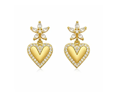 Hollywood Sensation Bloom Heart Drop Earrings