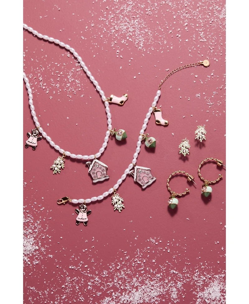 Alex and Ani Crystal Bow Textured Hoop Earrings