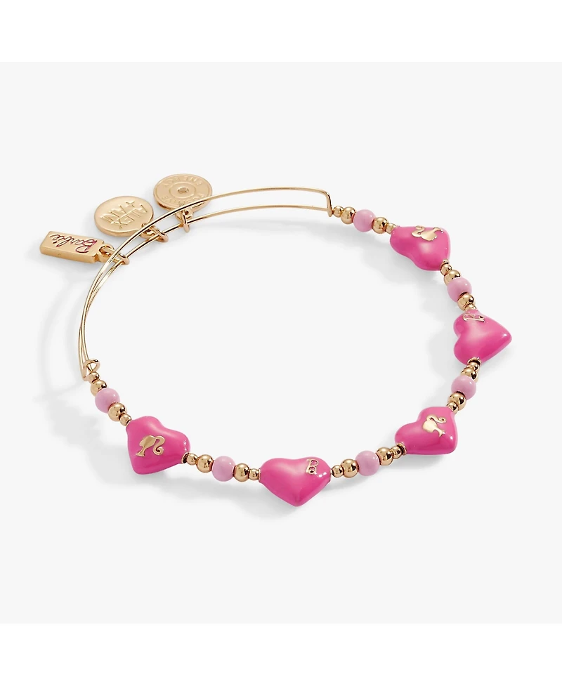 Alex and Ani Barbie Logo Heart Beaded Bangle Bracelet
