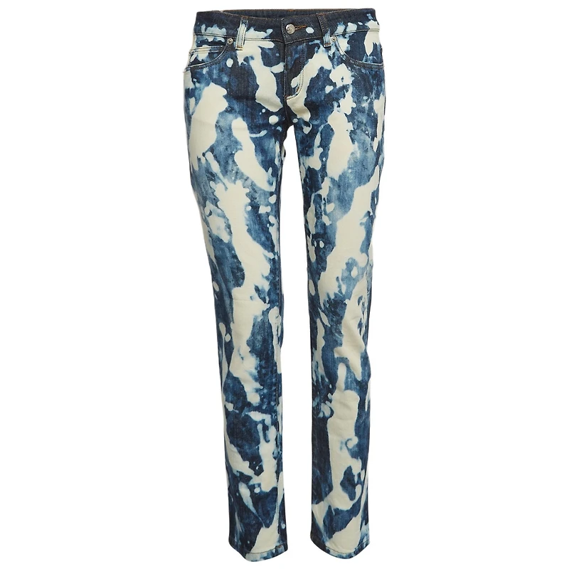 Pre-Owned Alexander Mcqueen Women's Bleached Effect Denim Jeans