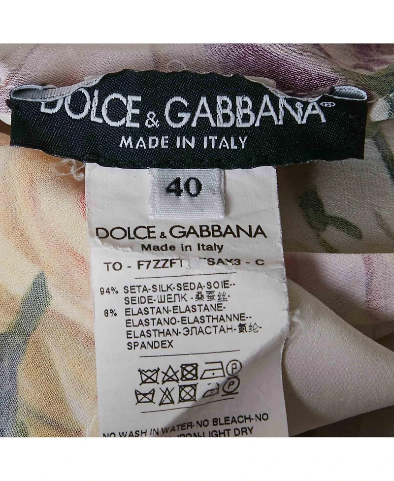 Pre-Owned Dolce & Gabbana Women's Floral Print Silk Sleeveless Top