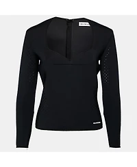 Pre-Owned Balenciaga Women's Black Perforated Neoprene Piaf Top