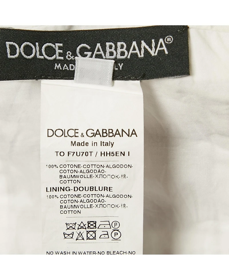 Pre-Owned Dolce & Gabbana Women's Majolica Print Cotton Crop Top