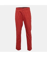 Pre-Owned Dolce & Gabbana Men's Pre-Owned Dolce & Gabbanna Red Cotton Straight Leg Pants