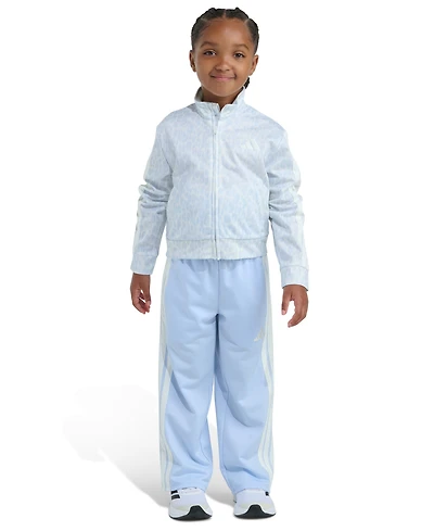 adidas Girls' 2T-6X Stripe Printed Jacket and Pants, 2-Piece Set