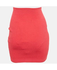Pre-Owned Balmain Women's Pink Stretch Knit Mini Skirt