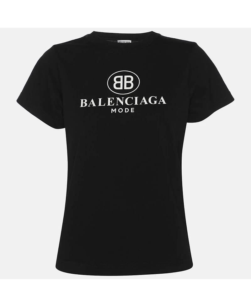 Pre-Owned Balenciaga Women's Logo Print Cotton Jersey T-Shirt