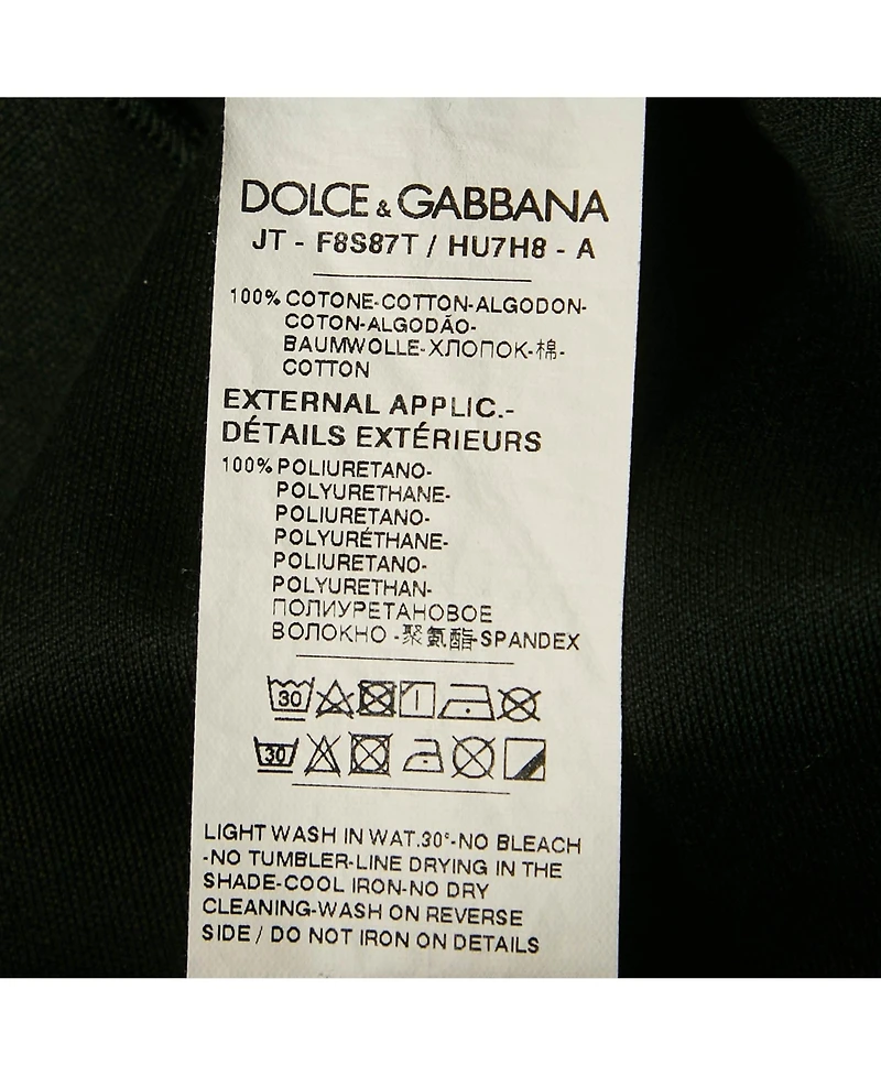 Pre-Owned Dolce & Gabbana Women's Black Printed Cotton Crop Top