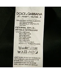 Pre-Owned Dolce & Gabbana Women's Black Printed Cotton Crop Top