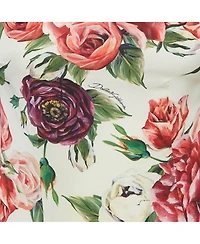 Pre-Owned Dolce & Gabbana Women's White Floral Printed Silk Satin Top