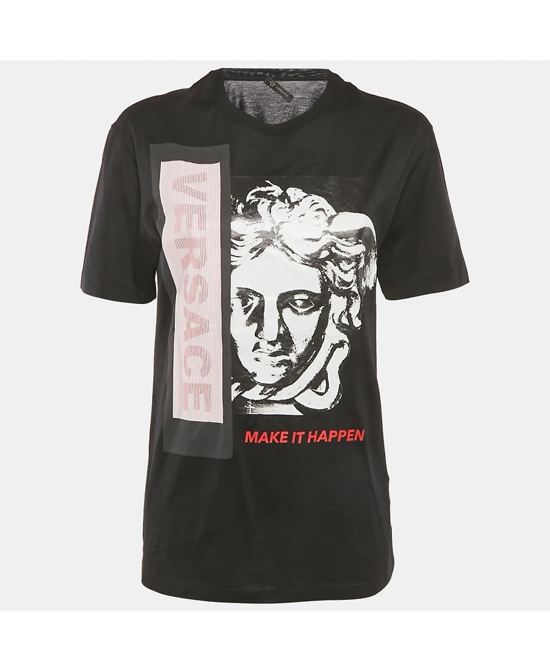 Pre-Owned Versace Women's Make It Happen Print Cotton T-Shirt