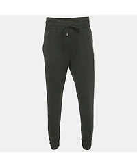 Pre-Owned Dolce & Gabbana Men's Black Cotton Logo Plaque Joggers