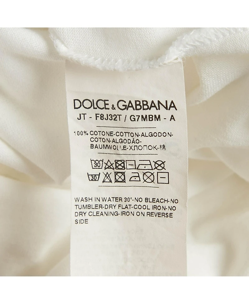 Pre-Owned Dolce & Gabbana Women's White Printed Cotton T-Shirt
