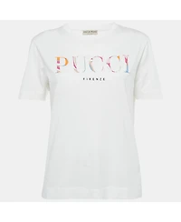 Pre-Owned Emilio Pucci Women's Logo Applique Cotton T-Shirt