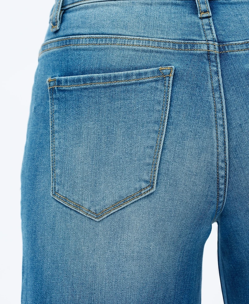 Bayeas Women's Mid-Rise Floor-Length Wide-Leg Regular-Fit Jeans